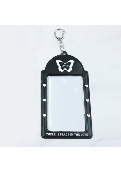 Siyah Stil Karikatür 3 Iotocard Tutucu Kpop Idol Fotoğraf Kartı Tutucu Fotoğraf Sevimli Öğrenci Otobüsü Kımlık Kartı Tutucu Fotocard Kolye Anahtarlık (Yurt Dışından)