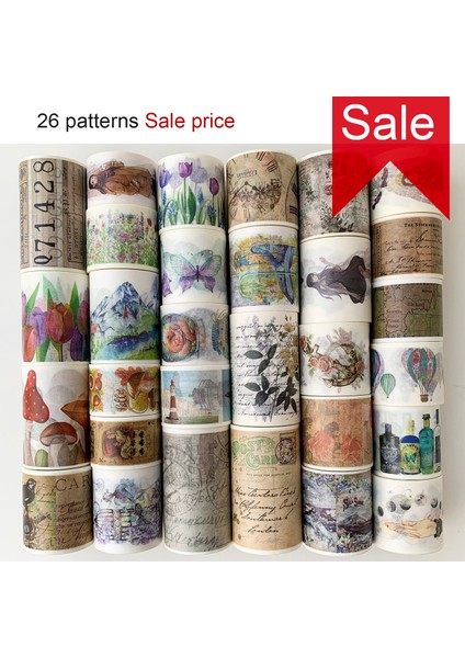 NO.30087 Stili Washi Bant, Techo Bant, Dıy Zanaat Maskeleme Bandı, Karalama Defteri Günlüğü Hediye, Birçok Kupon ve Çiçek Desenleri. Sıcak Satış, (Yurt Dışından) fiyatları