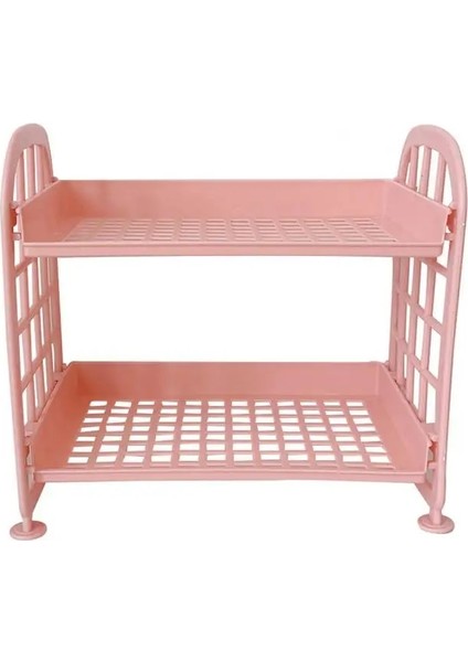Pembe Tarzı Kawaii Macaron Minimalist Masa Masaüstü Organizatör Depolama Rafı Öğrenci Yurdu Katlanır Içi Boş Raf Cilt Bakımı Depolama Rafı (Yurt Dışından)