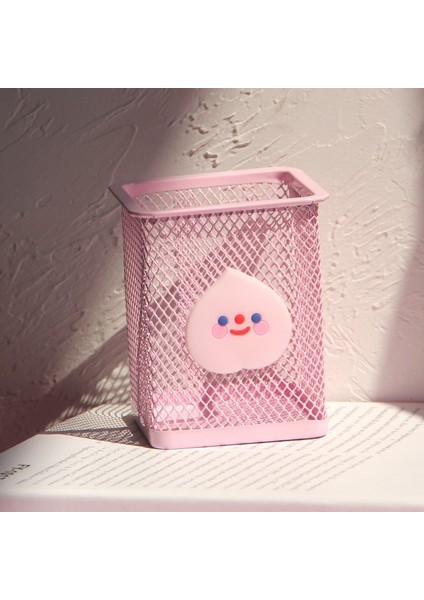 Şeftali Tarzı K Metal Kalemlik Ofis Organizatör Kozmetik Kare Kalem Kalem Standı Tutucular Kırtasiye Konteyner Ofis Okul Malzemeleri (Yurt Dışından)