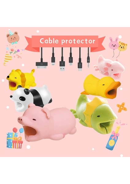 No.21 Stili Yenı Hayvan Kablo Koruyucu Kulaklık Tel Cep Telefonu USB Şarj Kablosu Ortak Anti Kırılma Sevimli Tarih Kablo Bite Tutucu Aksesuarları (Yurt Dışından)