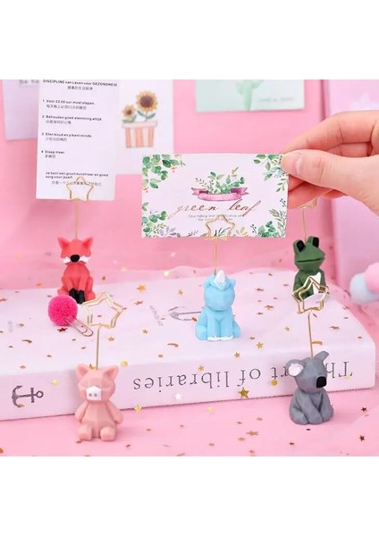 No.3 Tarzı Artoon Reçine Unicorn Fotoğraf Klipleri Kawaii Koala Kurbağa Masaj Notu Ataş Kart Standı Tutucu Masaüstü Decoraiton Kırtasiye (Yurt Dışından) modelleri
