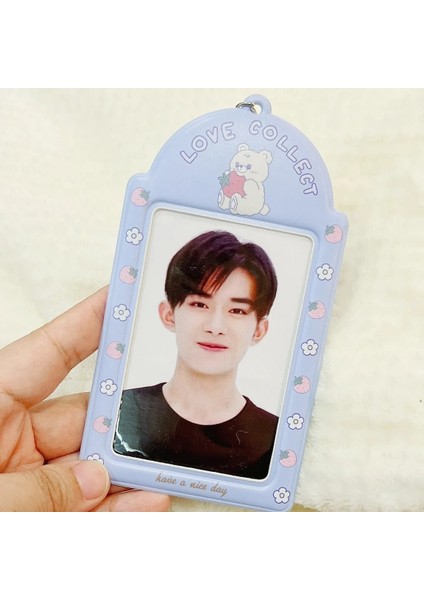 Mavi Stil Kawaii Kpop Idol Fotoğraf Kartları Depolama Keychaotocard Kart Tutucu Karikatür Fotoğraf Kollu Kolye Öğrenci Sabit (Yurt Dışından)