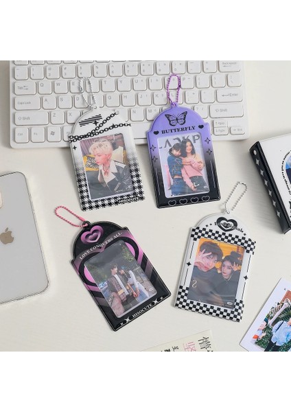 Mavi Stil Kawaii Kpop Idol Fotoğraf Kartları Depolama Keychaotocard Kart Tutucu Karikatür Fotoğraf Kollu Kolye Öğrenci Sabit (Yurt Dışından) modelleri