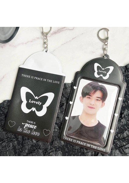 Mavi Stil Kawaii Kpop Idol Fotoğraf Kartları Depolama Keychaotocard Kart Tutucu Karikatür Fotoğraf Kollu Kolye Öğrenci Sabit (Yurt Dışından) fırsatları