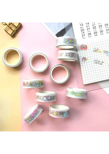 Rastgele Tasarım Stili Et Sevimli Japon Anime Sumikko Gurashi Buzlu Washi Bant Seti Kawaii Tasarımcı Maskeleme Bantları Okul Ofis Kırtasiye (Yurt Dışından) modelleri
