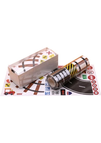 3ROLLSX8M 4 Adet Işaret Stili Çocuklar Için 3rolls * 10M Yol Demiryolu Tren Bandı Trafik Siyah Washi Bant Setleri Dıy Yapışkan Bant Zeminlere Sopa Duvarlar Sokak Eğrileri (Yurt Dışından)