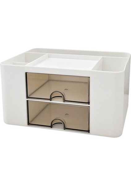 Wt Stili 2 Çekmeceli Kırtasiye Malzemesi Saklama Kutusu Masaüstü Öğrenci Ins Çekmece Kalem Dolabı Ofis Bandı Saç Aksesuarları Kawaii Çeşitli Eşyalar Organizatör (Yurt Dışından)