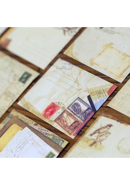 (12 Adet) Vintage Mini Zarf Avrupa Tarzı Zarf Mesaj Kartı Mektubu Sabit Saklama Kağıdı Hediye Zarfları Seti (Yurt Dışından)