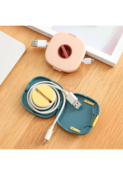 Beyaz Stil Telefon Standlı Kordon Kablo Sarıcı Organizatör Dolaşmayan Şarj Kablosu Kılıfını Geri Çekmek Için Döndürün Kulaklık USB Telleri Organizasyonu (Yurt Dışından) fiyatları
