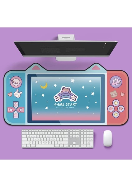 No.2 Tarzı Sevimli Kedi Kulak Büyük Mouse Pad Bilgisayar Klavye Sümen Büyük Oyun Mousepad Karikatür Kawaii Oyun Mouse Pad Dizüstü Aksesuarları (Yurt Dışından)