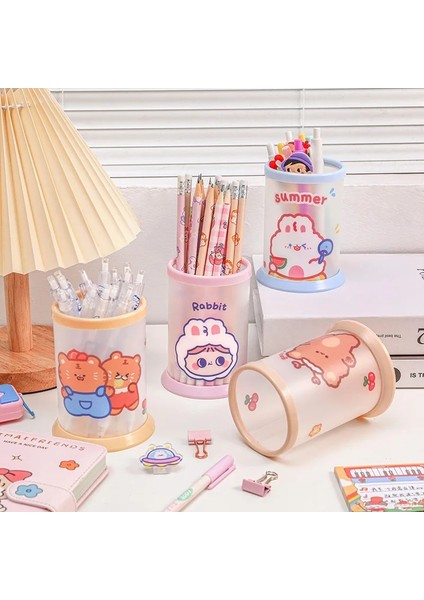 1 Adet-Kahverengi Tarzı Kawaii Şeffaf Akrilik Kalem Tutucu Masaüstü Organizatör Ins Yeni Moda Sevimli Ayı Tavşan Ofis Kırtasiye Kozmetik Saklama Kutusu (Yurt Dışından) fiyatları