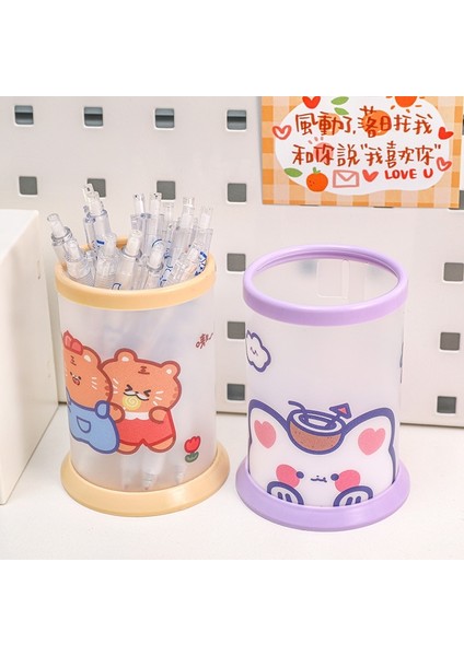 1 Adet-Kahverengi Tarzı Kawaii Şeffaf Akrilik Kalem Tutucu Masaüstü Organizatör Ins Yeni Moda Sevimli Ayı Tavşan Ofis Kırtasiye Kozmetik Saklama Kutusu (Yurt Dışından) indirimleri