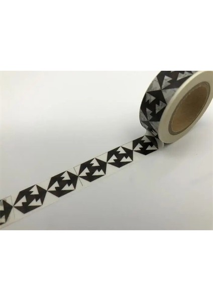 NO.1410 Tarzı S Beden Japon Jiataihe Washi Bant Siyah Dekoratif Çizgili, Bant Karalama Defteri Kağıt Maskeleme Etiket Seti Fotoğraf Albümü Washi Bant Seti (Yurt Dışından)