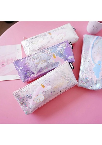 Pp Tarzı Kawaii Kalem Kutusu Unicorn Kanat Hediye Estuches Okul Kalem Kutusu Kalem Çantası Okul Malzemeleri Kırtasiye (Yurt Dışından) modelleri