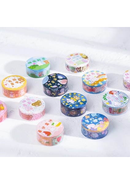 2-E Stili Kawaii Karikatür Washi Bant Sevimli Ayı Tavşan Için Dekoratif Etiket Scrapbooking Günlüğü Kitap Albümü Sanat Zanaat (Yurt Dışından) fırsatları
