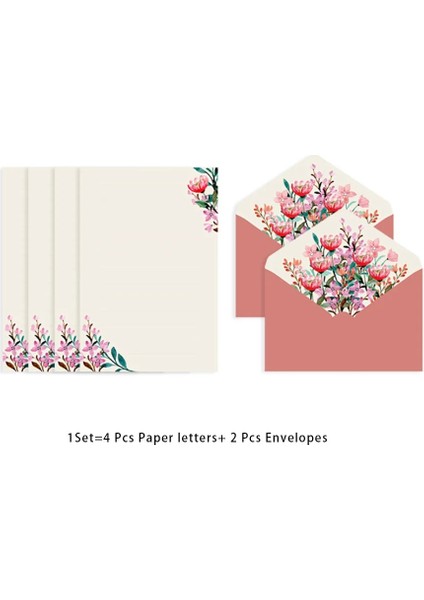 Zambak Tarzı Mektup Kağıtları Seti ile Vintage Çiçek Desenli Zarflar Doğum Günü Partisi Düğün Davetiyesi Çantaları Kawaii Kırtasiye Okul Malzemeleri (Yurt Dışından) modelleri