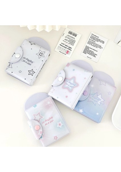 Siyah Stil Ins 3 Inç Yıldız Baskı Fotocard Tutucu Toka ile Kare Içi Boş Fotoğraf Albümü Idol Fotoğraf Kartı Tutucu Instax Depolama Toplama Kitap (Yurt Dışından) fiyatları