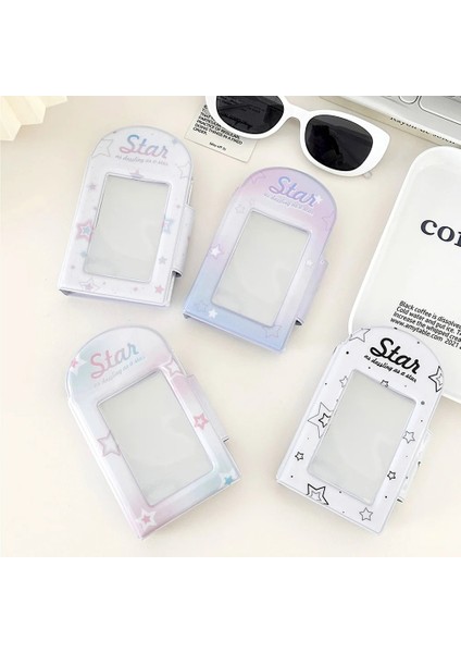 Siyah Stil Ins 3 Inç Yıldız Baskı Fotocard Tutucu Toka ile Kare Içi Boş Fotoğraf Albümü Idol Fotoğraf Kartı Tutucu Instax Depolama Toplama Kitap (Yurt Dışından) modelleri