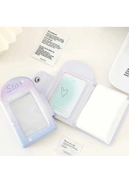 Siyah Stil Ins 3 Inç Yıldız Baskı Fotocard Tutucu Toka ile Kare Içi Boş Fotoğraf Albümü Idol Fotoğraf Kartı Tutucu Instax Depolama Toplama Kitap (Yurt Dışından) indirimleri