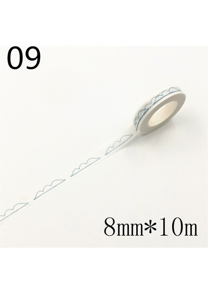No.9 Tarzı Temel Gökkuşağı Kağıt Yapışkan Bant Günlüğü Kawaii Scrapbooking Dıy Craft Yapışkan Deco Japonya Maskeleme Washi Bant 10M x 8mm (Yurt Dışından)