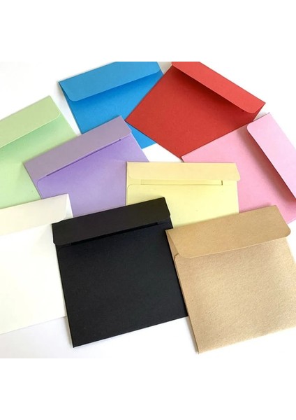 Pirinç Beyazı Tarzı 10 Adet 10*10CM Kare Renkli Şeker Küçük Zarf Dıy Renk Morsiyahyeşilkovboyusarımavipembe (Yurt Dışından)