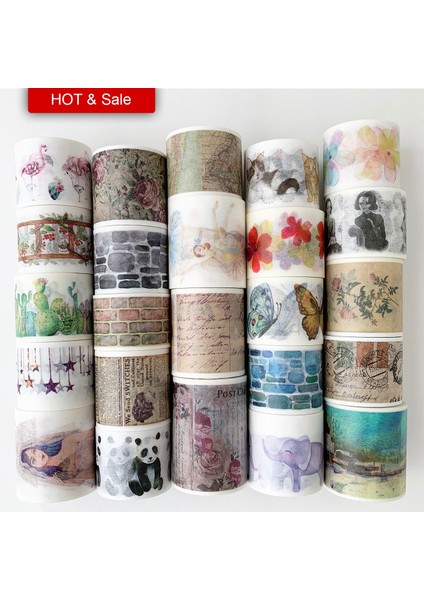 NO.6507 Stili Washi Bant, Techo Bant, Dıy Zanaat Maskeleme Bandı, Karalama Defteri Günlüğü Hediyelik Kuponlar ve Çiçek Desenleri.sıcak ve Satış (Yurt Dışından)