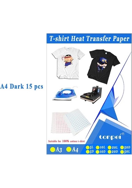 A4 Koyu 15 Stili A3 A4 Demir On T Shirt Isı Transfer Kağıdı Açık Koyu Col% Pamuklu Kumaşlar Bezi Dıy Hediyeler Için Mürekkep Püskürtmeli Baskı Tasarımı (Yurt Dışından)