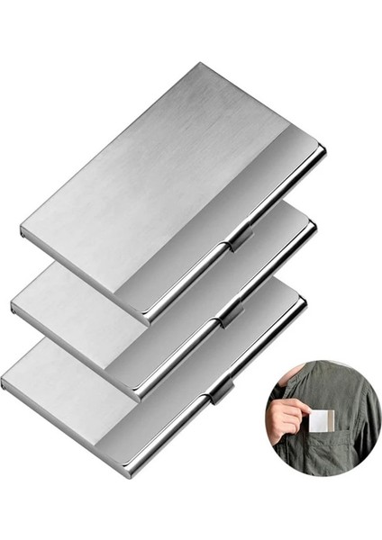 Ayna Stili Lazer Kazınmış Logo Yaratıcı Kartvizit Kutusu Paslanmaz Çelik Metal Kapaklı Kredi Kartı Kartvizitlik Kart Metal Cüzdan (Yurt Dışından) indirimleri