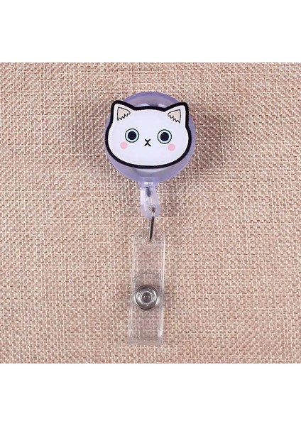 No.9 Tarzı Sevimli Renkler Kedi Geri Çekilebilir Yaratıcı Gri Kedi Rozet Makarası Öğrenci Hemşire Sergisi Enfermera Isim Kartı Göğüs Kız Erkek Kart Sahibinin (Yurt Dışından)