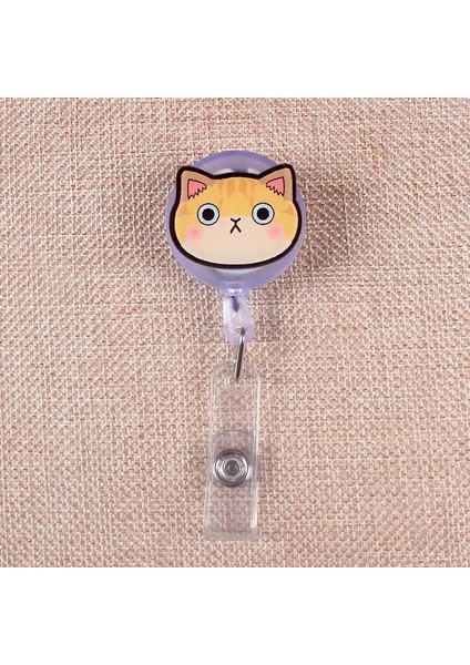 No.9 Tarzı Sevimli Renkler Kedi Geri Çekilebilir Yaratıcı Gri Kedi Rozet Makarası Öğrenci Hemşire Sergisi Enfermera Isim Kartı Göğüs Kız Erkek Kart Sahibinin (Yurt Dışından)