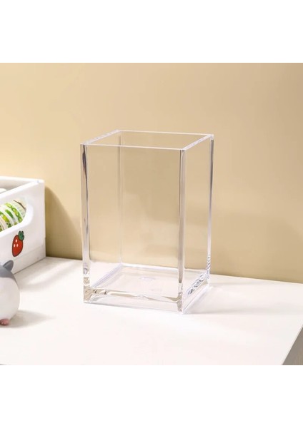Şeffaf Stil Ins Şeffaf Akrilik Kalemlik Ofis Masaüstü Kawaii Kırtasiye Malzemesi Saklama Kutusu Organizatör Öğrenci Makyaj Fırçası Depolama Çıkartmalar (Yurt Dışından)