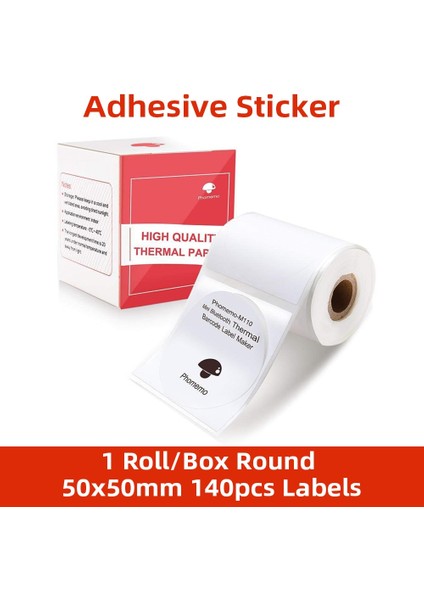 XY5050-140 Stili Phomemo M110 Termal Etiket Yazıcı Etiketleri Ev Ofis Etiketleri Için Renkli Yapışkanlı Kağıt Yuvarlak Kare Yazdırılabilir Etiket Kağıdı (Yurt Dışından)
