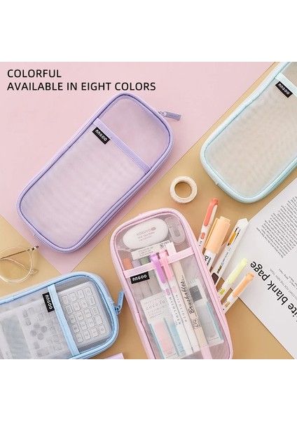 Yeşil Tarzı Şeffaf Kalem Kutusu Kore Moda Torbalar Basit Acıbadem Kurabiyesi Büyük Kapasiteli Kalem Çantası Öğrenciler Kırtasiye Okul Malzemeleri (Yurt Dışından) fiyatları