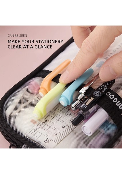 Yeşil Tarzı Şeffaf Kalem Kutusu Kore Moda Torbalar Basit Acıbadem Kurabiyesi Büyük Kapasiteli Kalem Çantası Öğrenciler Kırtasiye Okul Malzemeleri (Yurt Dışından) indirimleri