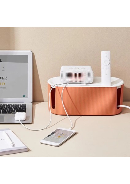 Sarı Stil Toz Geçirmez Güç Şeridi Saklama Kutusu Çok Kullanımlı Şarj Kablosu Düzenleyici Kutusu Pratik Veri Kablosu Yönetim Kutusu Держатель Проводов (Yurt Dışından) modelleri