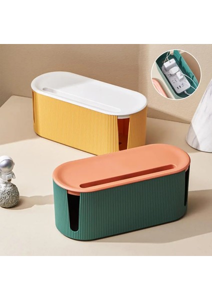 Sarı Stil Toz Geçirmez Güç Şeridi Saklama Kutusu Çok Kullanımlı Şarj Kablosu Düzenleyici Kutusu Pratik Veri Kablosu Yönetim Kutusu Держатель Проводов (Yurt Dışından) fırsatları