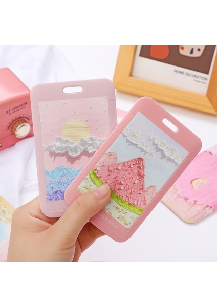 K Tarzı Tatlı Yağlıboya Tarzı Kart Sahipleri Abs Plastik Güzel Çiçekler Kart Sahibinin Icıd Kart Tutucu Taşıma Kartı Tutucu (Yurt Dışından) modelleri