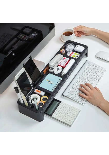 Siyah Stil Masa Düzenleyici Masa Masaüstü Depolama Tutucu Klavye Çekmecesi Ofis Klavye Depolama Rafı Ev Kırtasiye Depolama Aksesuarları (Yurt Dışından) fırsatları