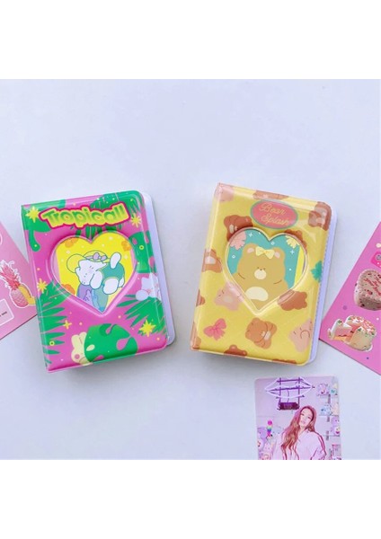 Sarı Stil Kore Yeni 40 Cepler Idol Fotoğraf Albümü Kitap Ayı Kedi Sevimli Kpop Yıldızları Fotoğraf Resim Düzenleyici 3 Inç Pvc Fotoğraflı Tutucu Albümleri (Yurt Dışından)
