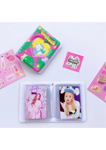 Sarı Stil Kore Yeni 40 Cepler Idol Fotoğraf Albümü Kitap Ayı Kedi Sevimli Kpop Yıldızları Fotoğraf Resim Düzenleyici 3 Inç Pvc Fotoğraflı Tutucu Albümleri (Yurt Dışından)