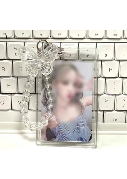 No.6 Stili Kawaii Akrilik Şeffaf Kpop Fotocard Kristal Kelebek Fotoğraf Koruyucu Tutucu Kart Idol Fotoğraf Kollu Kırtasiye (Yurt Dışından) modelleri