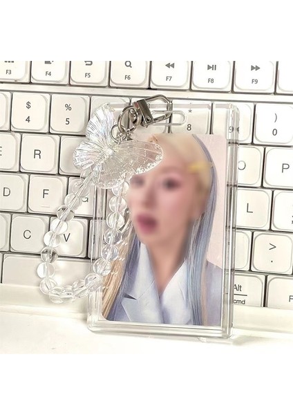 No.6 Stili Kawaii Akrilik Şeffaf Kpop Fotocard Kristal Kelebek Fotoğraf Koruyucu Tutucu Kart Idol Fotoğraf Kollu Kırtasiye (Yurt Dışından) fırsatları
