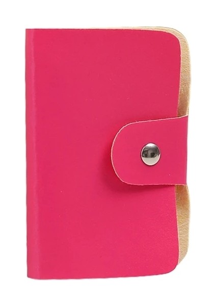 Gül Tarzı Sevimli Kart Saklama Çantası Nail Art Damgalama Plaka Organizatör Vaka 24 Dikdörtgen Yuvaları ile Pu Deri Banka Kredi Kartları Tutucu (Yurt Dışından)