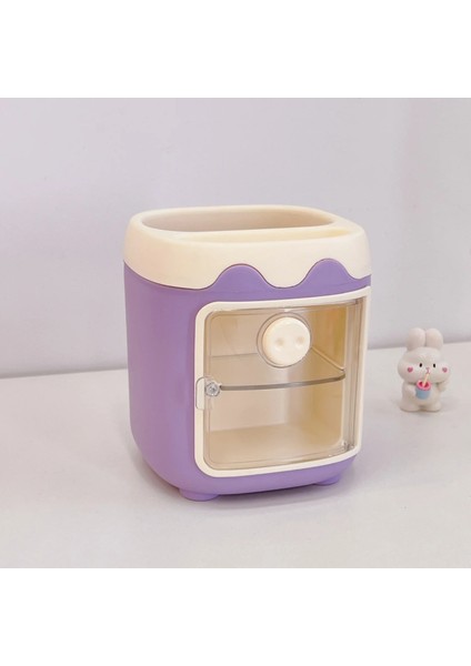 Mor Tarzı 1 Adet Kawaii Domuz Kalem Kalem Tutucu Fırça Saklama Kabı Masa Düzenleyici Çok Fonksiyonlu Washi Bant Kırtasiye Ofis Malzemeleri (Yurt Dışından)