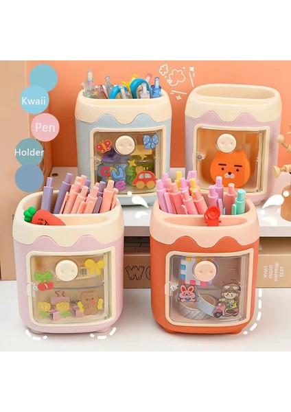 Mor Tarzı 1 Adet Kawaii Domuz Kalem Kalem Tutucu Fırça Saklama Kabı Masa Düzenleyici Çok Fonksiyonlu Washi Bant Kırtasiye Ofis Malzemeleri (Yurt Dışından) modelleri