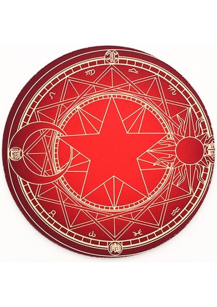 L Tarzı Yuvarlak Göksel Mouse Pad Yumuşak Mat Oyun Bilgisayarı Kapağı Masa Mat Pad Kaymaz Kauçuk Su Geçirmez Ofis Mermer Gezegen Serisi Mat (Yurt Dışından)