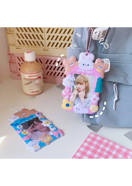 Sarı Tarzı Ins Sevimli Ayı Kart Tutucu Kampüs Otobüs Kartı Kordon Koruyucu Kapak Zincir Koruyucu Idol Fotoğraf Kollu Fotocardlar Kırtasiye (Yurt Dışından) fırsatları