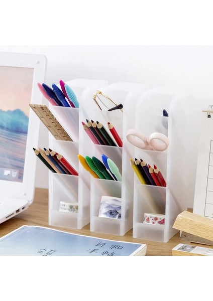 No.3 Tarzı Çok Fonksiyonlu Şeffaf 4 Gird Masaüstü Organizatör Kalem Tutucu Masası Makyaj Kalem Depolama Standı Kutusu Okul Ofis Kırtasiye (Yurt Dışından) modelleri