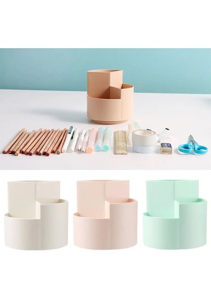 Beyaz Stil Yüksek Kapasiteli Yuvarlak Anti-Deforme Plastik Kalem Tutucu Ofis Kırtasiye Kutusu 3 Izgaralar Depolama Tutucu Kalem Saklama Kutusu (Yurt Dışından) indirimleri